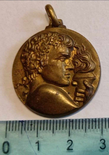 Antica medaglia bronzea tipo - medaglia,