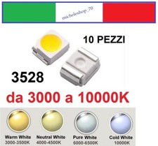 10X chip led SMD 3528 alta luminosità bianco da 2850 a 10000K PLCC2 confez da 10