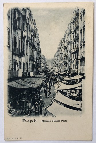 Cartolina napoli mercato basso - mercato,