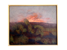 Dipinto olio vintage paesaggio