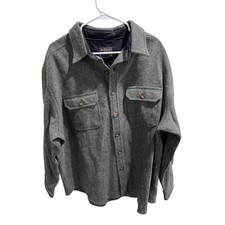 Woolrich Vintage Uomo XL Lana Nylon Camicia Giacca Verde Spina di Pesce WPL 6635 Logo #110
