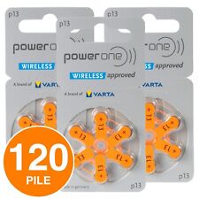 120 Batterie PILE POWERONE 13 per Apparecchi Acustici PROTESI udito PR48 p13