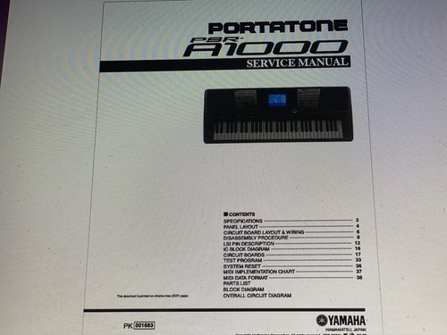 Yamaha psr a1000 - yamaha, manuale
