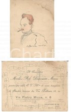 1930 ca TORINO Disegno pittore Giulio BOETTO Ritratto Duca d'AOSTA *AUTOGRAFATO