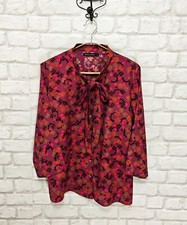 Camicia Gudrun Sjoden vintage fantasia floreale top cravatta fiocco taglia L