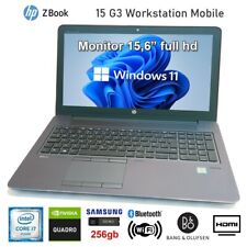 HP ZBOOK 15 G3 Intel i7-6700HQ QUADRO M1000M RAM 16gb SSD M.2 256gb x2  Win11