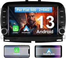 Autoradio per 500/500C/500S/500E (2016-2019) 7 Pollici Android 13 GPS Carplay