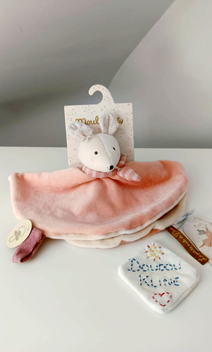 Doudou plat rond souris - doudou,