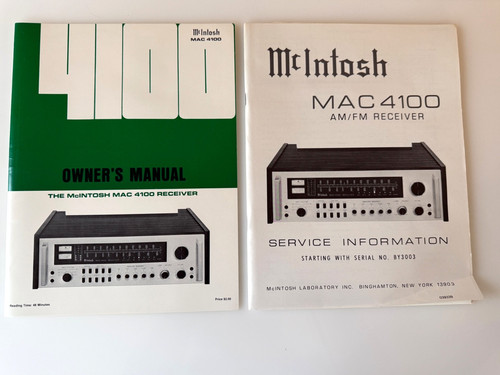Mcintosh mac4100 manuale uso - manuale, d'uso