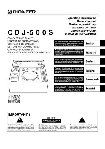 Nuovo pioneer cdj - cdj-500s, lettore