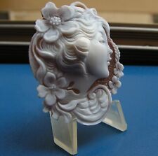 Shell Cameo Stile Vintage ITALIA Originale Sardonyx 45mm TOP QUALITY ITALIA BOUQUET 