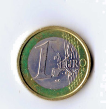euro rari.euro 1 variante eccesso di metallo a ore 11, anno 2002 molto  rara fdc