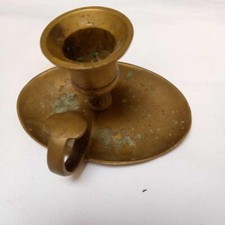 Bougeoir vecchio lampadario candelabro in rame CANDELA ANTICA ottone francese