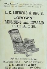 Sedia L.C Lueders & Bro's Crown reclinabile invalida donna kimono ventilatore P77