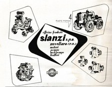 PUBBLICITA' 1956 OFFICINE SLANZI FONDERIE NOVELLARA TRATTORE MOTORI POMPE