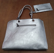 BORSA  DONNA  COLOR  ARGENTO - COME DA FOTO