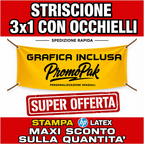 Striscione personalizzato 3x1 - striscione,