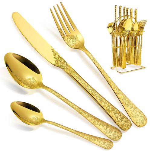 Set posate oro pezzi - oro, 24
