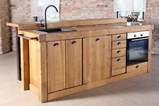 Isola Cucina con bancone alto INDUSTRIAL in legno massello 240x120xh90 SU MISURA