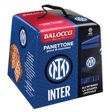 Balocco Panettone INTER con Sciarpa all'Interno, con Gocce Cioccolato, 500g