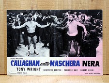 CALLAGHAN CONTRO MASCHERA NERA fotobusta poster Wrestling Lotta remet ça AZ17