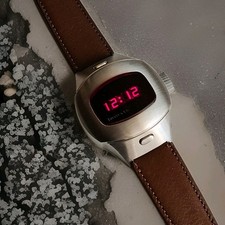 VINTAGE 1970  QUARTZ PULSAR P3 LED  ORIGINALE  WATCH Inox VERSION. Tiffany