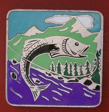 DISTINTIVO PESCA PESCATORE TROFEO CITTA DEI MILLE SAN PELLEGRINO BERGAMO 1962 #1