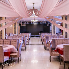 Deep Rose Ceiling Drapes for Wedding5Ftx30Ft Sheer Curtains Chiffon Drapin New