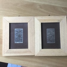 Remo BRINDISI set di 2 SERIGRAFIE su lastra ARGENTO 800 Semina e Macina