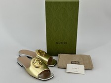Nuovi sandali Gucci di lusso originali pelle bionda 730996 - taglia 40 / UK-7 /US-10
