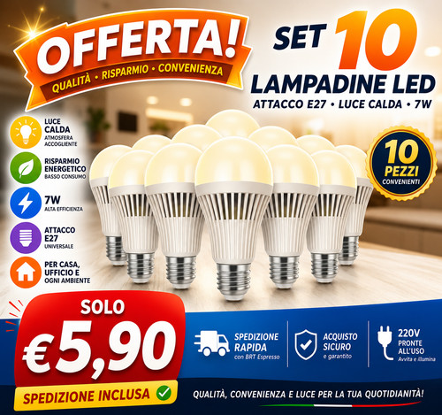 Lampadine led e27 luce - 10,