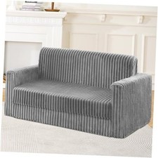  Divano Letto Pieghevole, 2 in 1 Poltrona Letto Trasformabile con Completo Grigio Chiaro