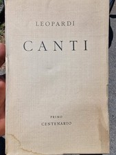 Leopardi CANTI PRIMO CENTENARIO