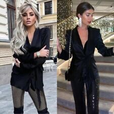 RARE ZARA BLACK SILK SATIN