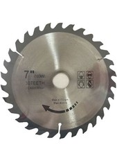 Disco lama ricambio per sega circolare per taglio legno 30 denti 7" 180mm 31598