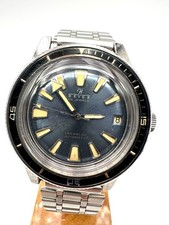 HEVER DIVER VINTAGE AUTOMATIC INCABLOC 25 JEWELS 39MM BLUE DIAL PATINA '60S