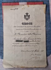 Militaria WW1 ATTESTATO 1922
