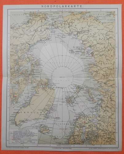 Mappa polo nord - 1886,