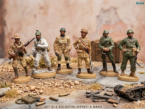 Lotto soldatini ww2 - 6, dipinti