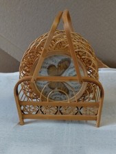 Set 6 sottobichieri in vetro e legno di bambù VINTAGE con collezione FARFALLE