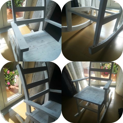 Sedia dondolo fatta mano - sedia,