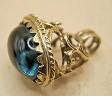 Orologio da tasca vintage argento sterling con sovrapposizione oro sigillo fob per catena Albert