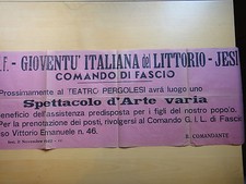 1942-GIOVENTU' ITALIANA DEL LITTORIO DI JESI-SPETTACOLO D'ARTE VARIA