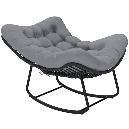 Sedia dondolo rattan con - sedia, in