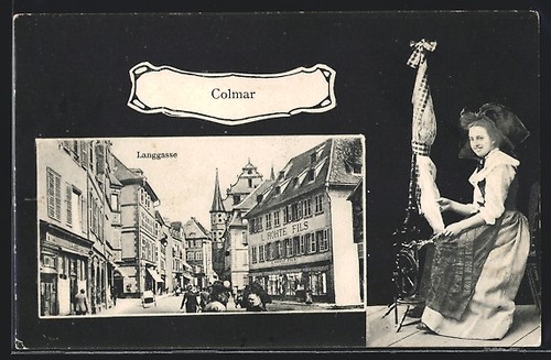 Cpa colmar langgasse femme - colmar,,