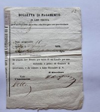 1870 BOLLETTA PAGAMENTO PER CAVALLO DA SOMA O DA TIRO PER USO PARTICOLARE