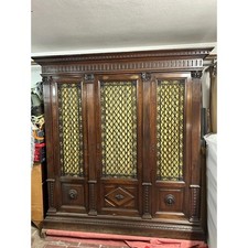 Mobile libreria fine 800 in legno massiccio cesellato con vetri a piombo