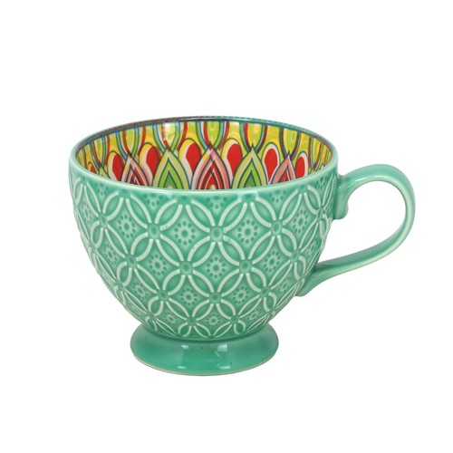 Green mug 350ml ceramic coffee - green,