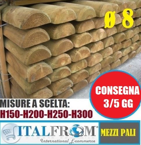 Mezzi pali legno pino - legno,