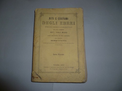 Riti costumi degli ebrei - riti,